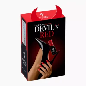 2 PACK GEL POLISH 466 Devil`s Red + Top Oh! My Gloss